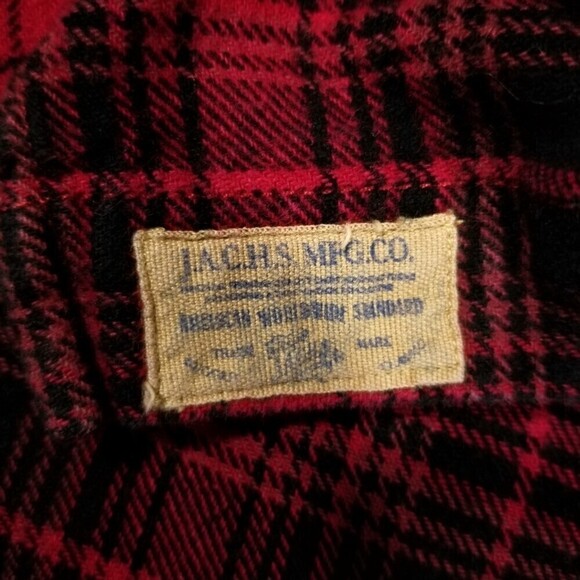 JACHS New York Brawny Lumberjack Cotton Flannel Shirt Mens XL Red Black Plaid - Picture 5 of 7